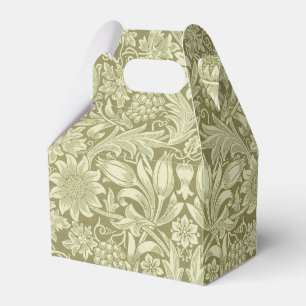 William Morris Sonnenblume Vintage Olive Damast Geschenkschachtel