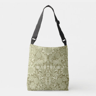 William Morris Sonnenblume Vintage Olive Damast Tragetaschen Mit Langen Trägern