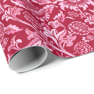 William Morris Sonnenblumen, Burgund und Pink Geschenkpapier