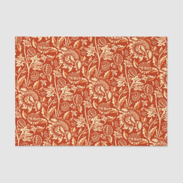 William Morris-Sonnenblumen, Mandarine Seidenpapier (Vorderseite)