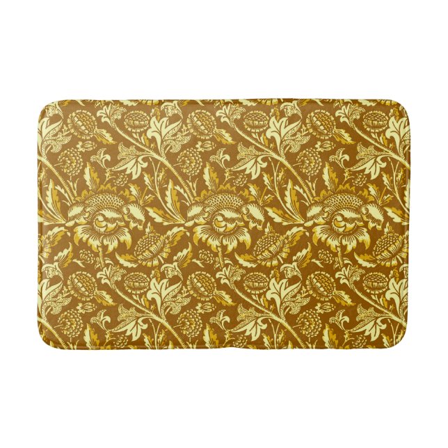 William Morris Sonnenblumen, Mustard Gold / Gelb Badematte (Vorderseite)