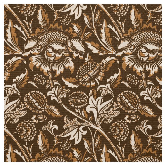 William Morris Sonnenblumen, Schokoladenbraun Stoff (Muster)