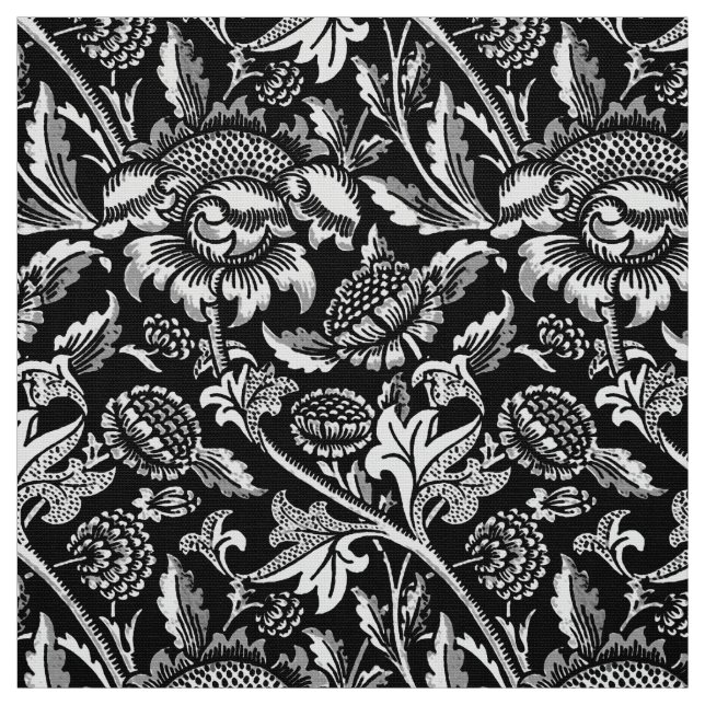 William Morris Sonnenblumen, Schwarz und Weiß Stoff (Muster)