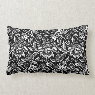 William Morris-Sonnenblumen, Schwarzweiss Lendenkissen