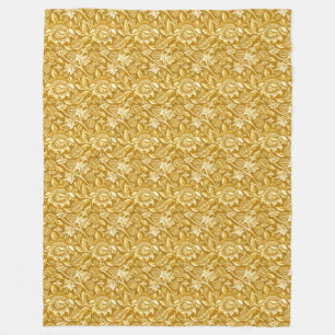 William Morris-Sonnenblumen, Senf-Gelb/Gold Fleecedecke