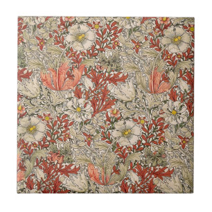William Morris Spring Compton Blume Vintag Red Fliese