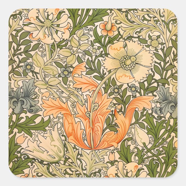 William Morris Spring Compton Flower Festival Quadratischer Aufkleber (Vorderseite)