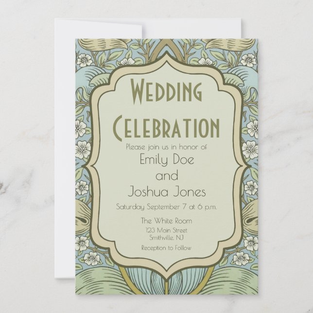 William Morris Spring Thicket: Antique Floral Einladung (Vorderseite)