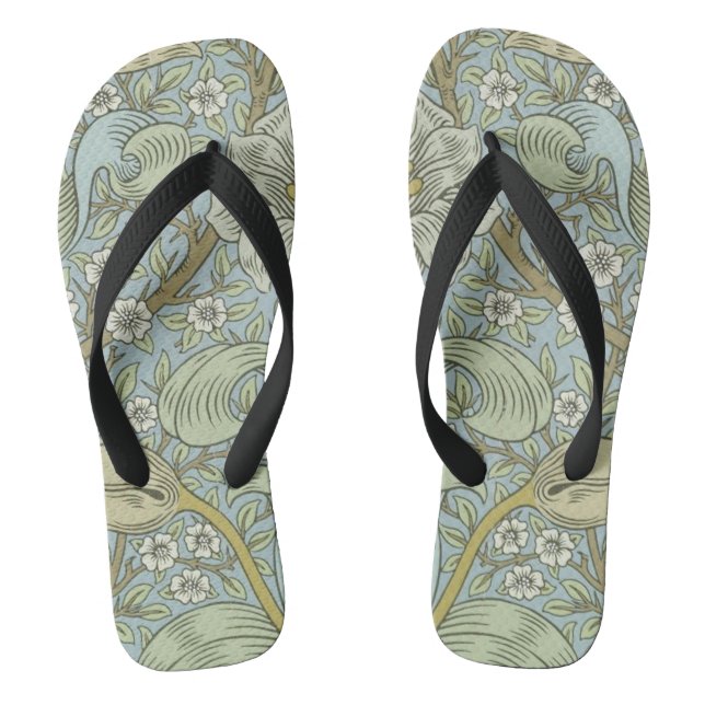 William Morris Spring Thicket: Antique Floral Flip Flops (Fußbett)