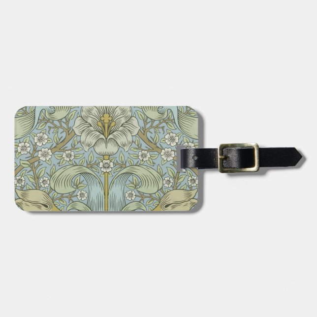 William Morris Spring Thicket: Antique Floral Gepäckanhänger (Vorderseite horizontal)