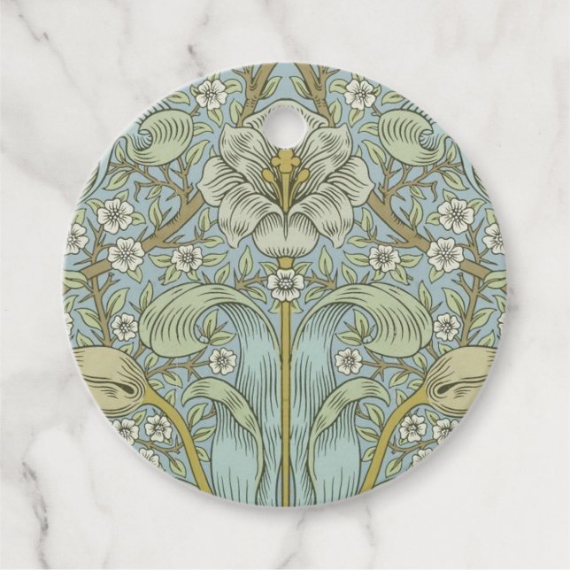 William Morris Spring Thicket: Antique Floral Geschenkanhänger (Vorderseite)