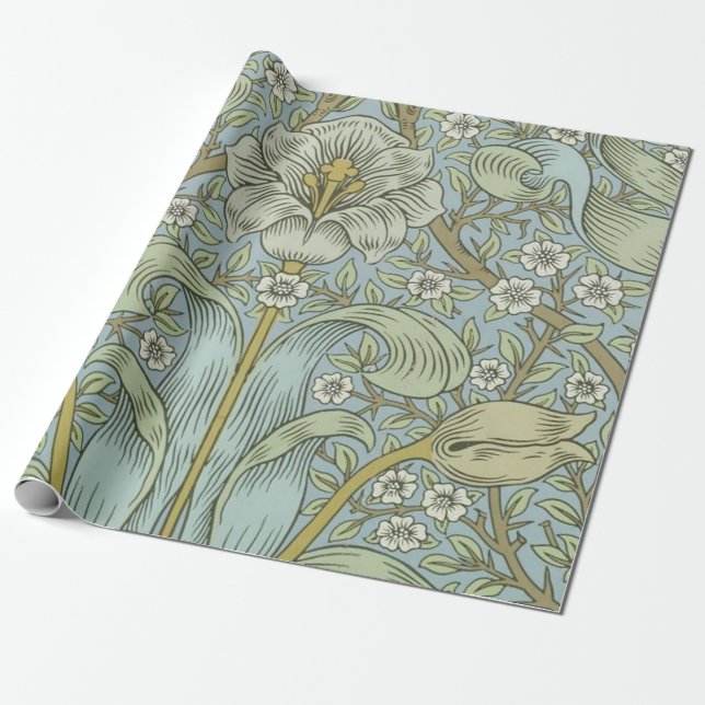 William Morris Spring Thicket: Antique Floral Geschenkpapier (Ungerollt)