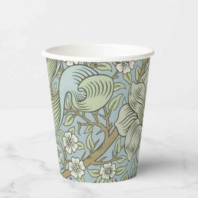 William Morris Spring Thicket: Antique Floral Pappbecher (Vorderseite)