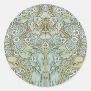 William Morris Spring Thicket: Antique Floral Runder Aufkleber