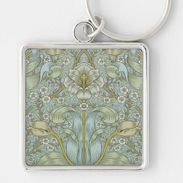 William Morris Spring Thicket: Antique Floral Schlüsselanhänger (Vorne)