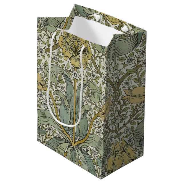 William Morris Spring Thicket Classic Pattern Mittlere Geschenktüte (Vorderseite Schrägansicht)