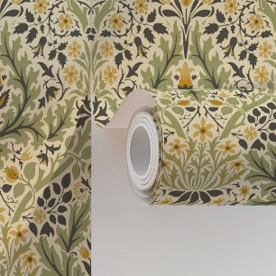 William Morris Spring Thicket - Olivgrün Tapete