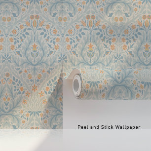 William Morris Spring Thicket - Pastel Blue Peach Tapete
