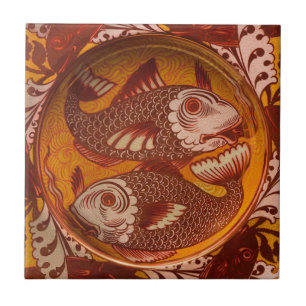 William Morris Stil Arts and Crafts Roter Fisch Ku Fliese