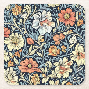 William-Morris-Stil Blumen-Akanthus-Muster Rechteckiger Pappuntersetzer