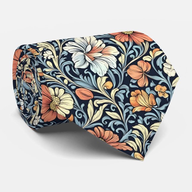 William Morris Stil Blumenrankenmuster mit Akanthu Krawatte (Gerollt)