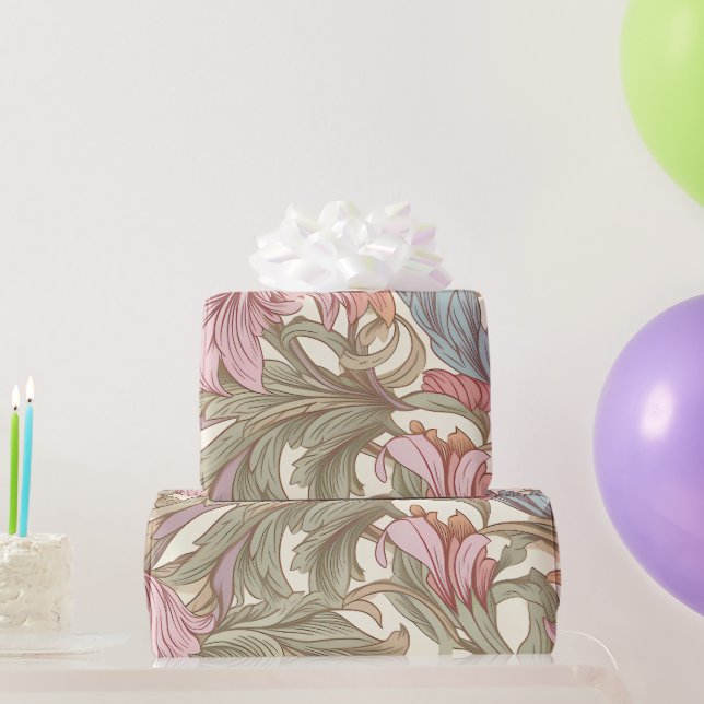 William-Morris-Stil Botanisches Blumenmuster Geschenkpapier (Partygeschenke)