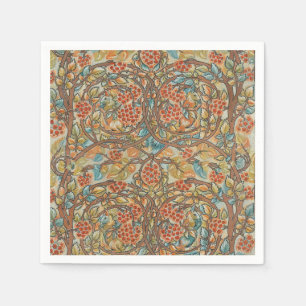 William Morris Stil Cottagecore Eichhörnchen Blume Serviette