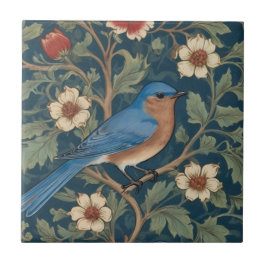 William Morris Stil Direkt gegenüber Bluebird Bird Fliese