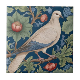 William Morris Stil Direkt gegenüber Dove Bird Fliese