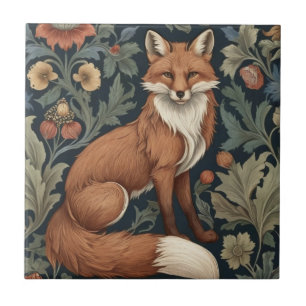 William Morris Stil Floral Right Facing Fox Fliese