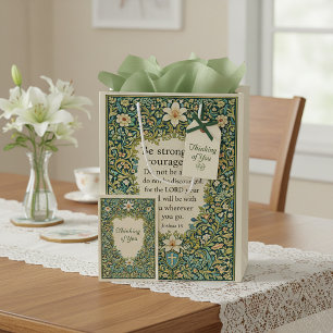 William-Morris-Stil floral und Schrift Mittlere Geschenktüte