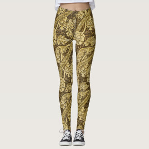 William Morris Stil Florenz Blumen Teppichkunst Leggings