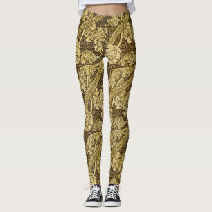 William Morris Stil Florenz Floral Teppich Leggings