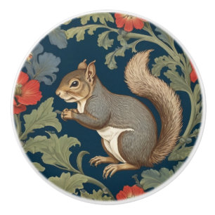 William Morris-Stil, grau Eichhörnchen, Links Keramikknauf