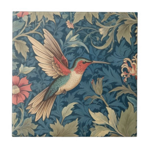 William Morris Stil R Ruby-throated hummingbird Fliese