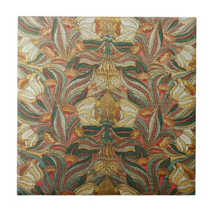 William Morris Stil Rosa Grüne Botanik Fliese