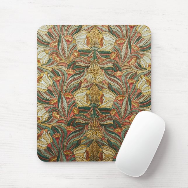 William Morris Stil Rosa Grüne Botanik Mousepad (Mit Mouse)