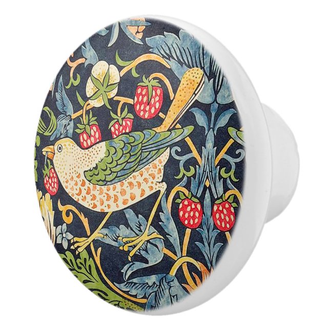 William Morris Strawberry Dieb Blumenmuster Keramikknauf (Rechts)