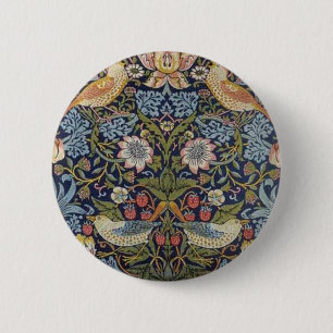 William Morris Strawberry Diief Design 1883 Button