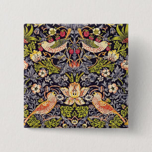 William Morris Strawberry Diief Floral Art Nouveau Button