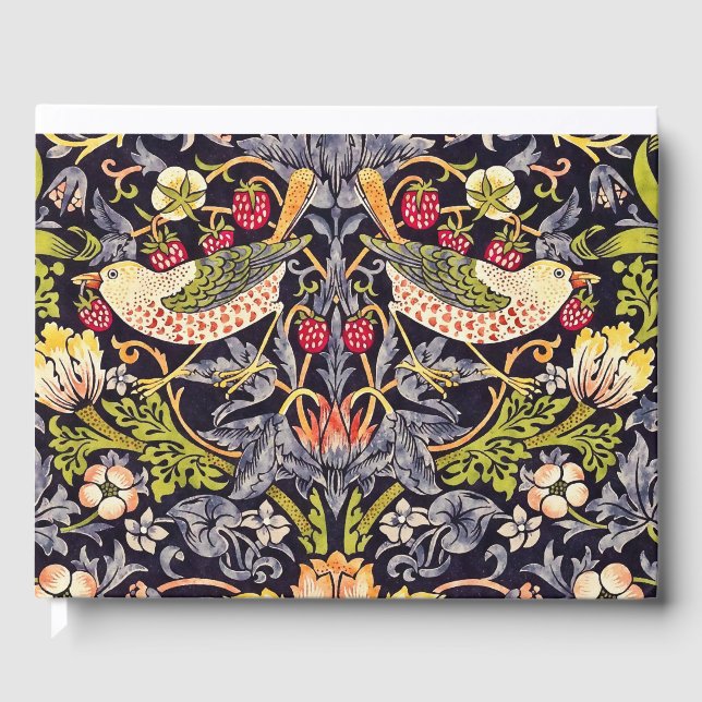 William Morris Strawberry Diief Floral Art Nouveau Gästebuch (Vorderseite)