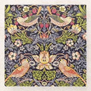 William Morris Strawberry Diief Floral Art Nouveau Glasuntersetzer