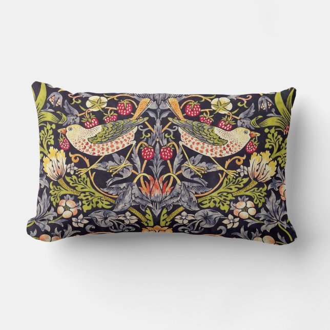 William Morris Strawberry Diief Floral Art Nouveau Lendenkissen (Vorderseite)