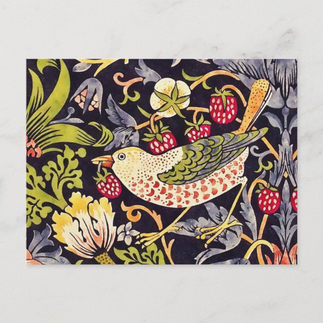 William Morris Strawberry Diief Floral Art Nouveau Postkarte (Vorderseite)