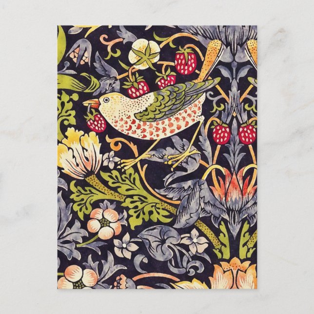William Morris Strawberry Diief Floral Art Nouveau Postkarte (Vorderseite)