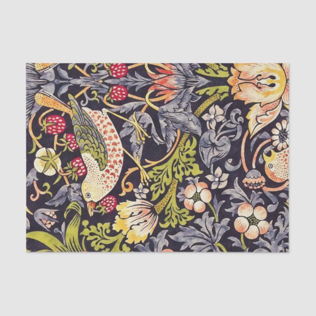 William Morris Strawberry Diief Floral Art Nouveau Seidenpapier (Vorderseite)