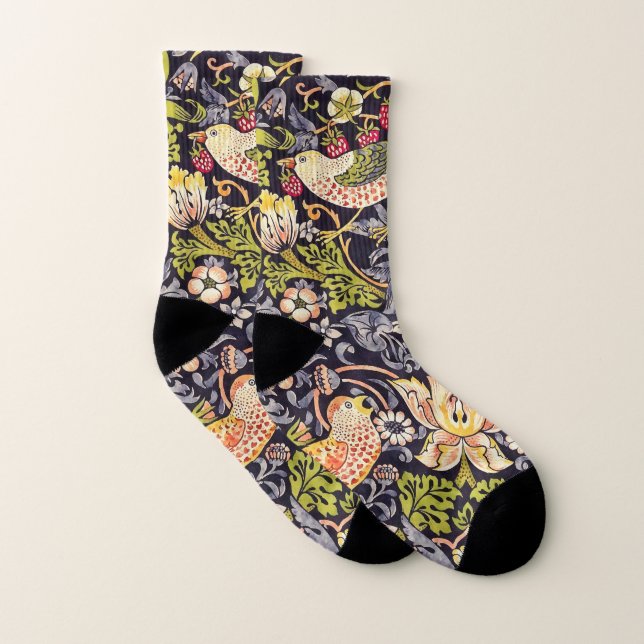 William Morris Strawberry Diief Floral Art Nouveau Socken (Paar)