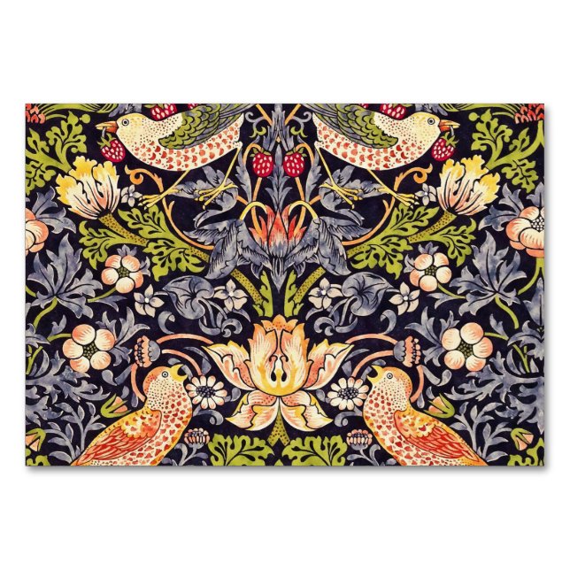 William Morris Strawberry Diief Floral Art Nouveau Tischnummer (Vorderseite)