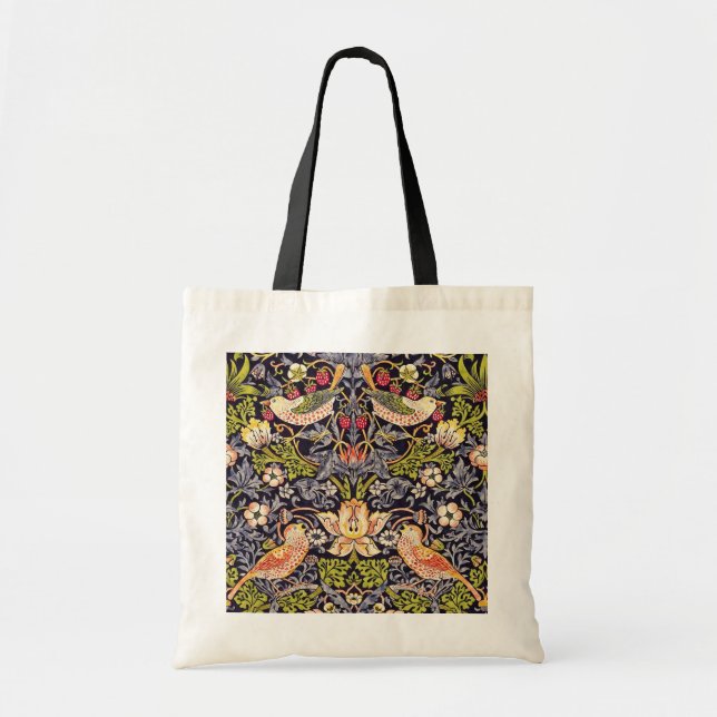 William Morris Strawberry Diief Floral Art Nouveau Tragetasche (Vorne)