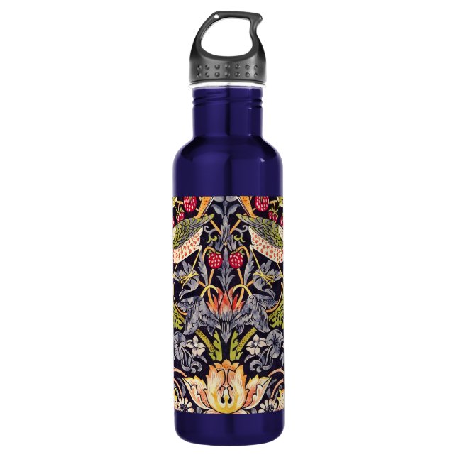 William Morris Strawberry Diief Floral Art Nouveau Trinkflasche (Vorderseite)